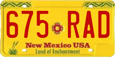 NM license plate 675RAD