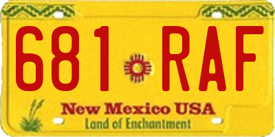 NM license plate 681RAF