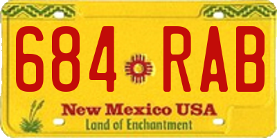 NM license plate 684RAB