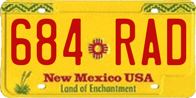 NM license plate 684RAD