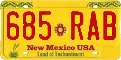 NM license plate 685RAB