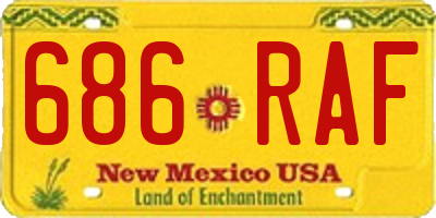NM license plate 686RAF