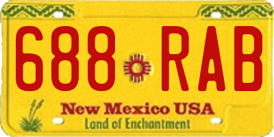 NM license plate 688RAB