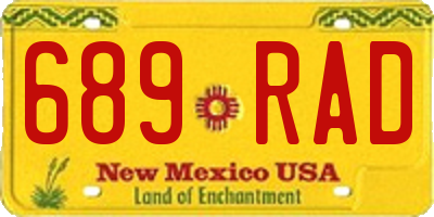 NM license plate 689RAD