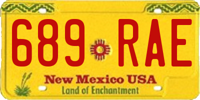 NM license plate 689RAE