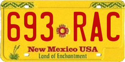 NM license plate 693RAC