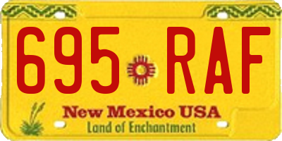 NM license plate 695RAF