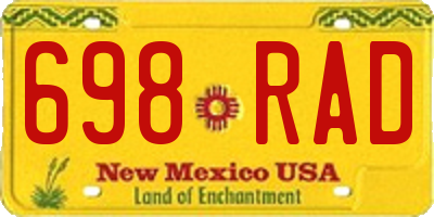 NM license plate 698RAD