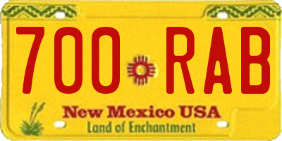 NM license plate 700RAB