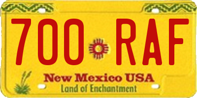 NM license plate 700RAF