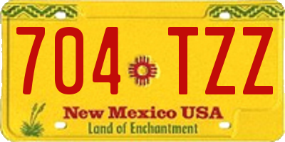 NM license plate 704TZZ