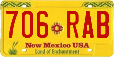 NM license plate 706RAB