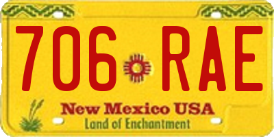 NM license plate 706RAE