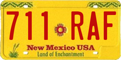 NM license plate 711RAF