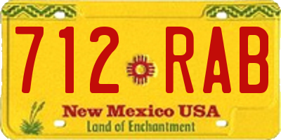 NM license plate 712RAB
