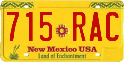 NM license plate 715RAC