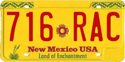 NM license plate 716RAC