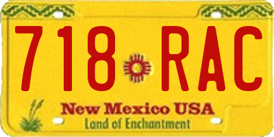 NM license plate 718RAC