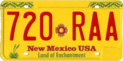 NM license plate 720RAA