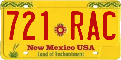 NM license plate 721RAC
