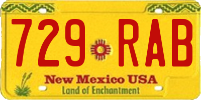 NM license plate 729RAB