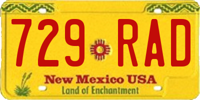 NM license plate 729RAD