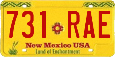 NM license plate 731RAE