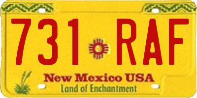 NM license plate 731RAF