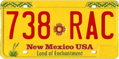 NM license plate 738RAC