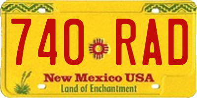 NM license plate 740RAD