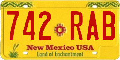 NM license plate 742RAB