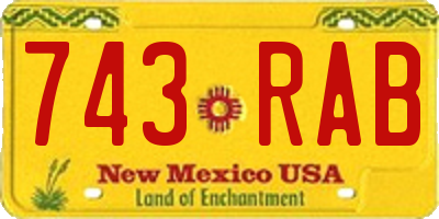 NM license plate 743RAB
