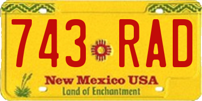 NM license plate 743RAD