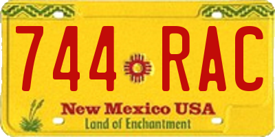 NM license plate 744RAC
