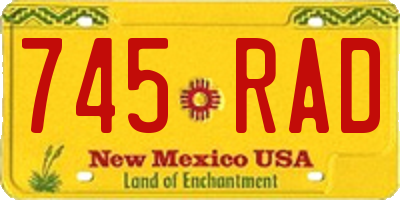 NM license plate 745RAD