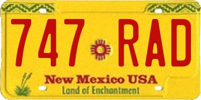 NM license plate 747RAD