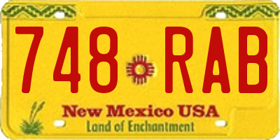 NM license plate 748RAB