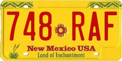 NM license plate 748RAF