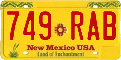 NM license plate 749RAB