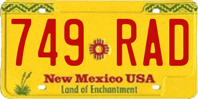 NM license plate 749RAD