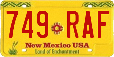 NM license plate 749RAF