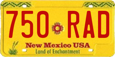 NM license plate 750RAD