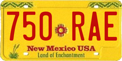 NM license plate 750RAE