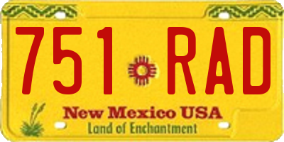 NM license plate 751RAD