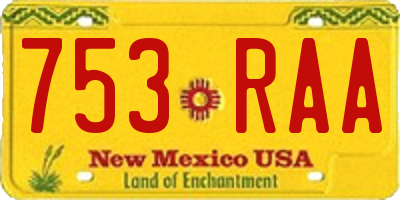 NM license plate 753RAA
