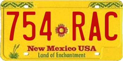 NM license plate 754RAC