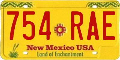 NM license plate 754RAE