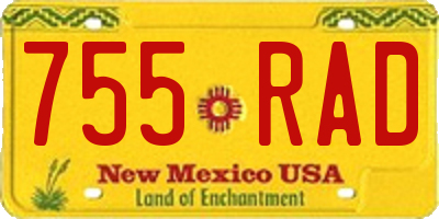 NM license plate 755RAD