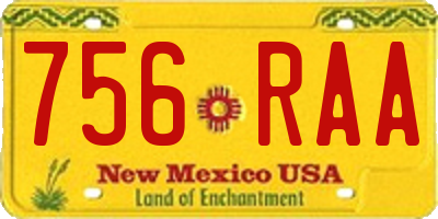 NM license plate 756RAA