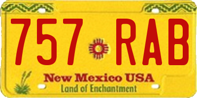 NM license plate 757RAB